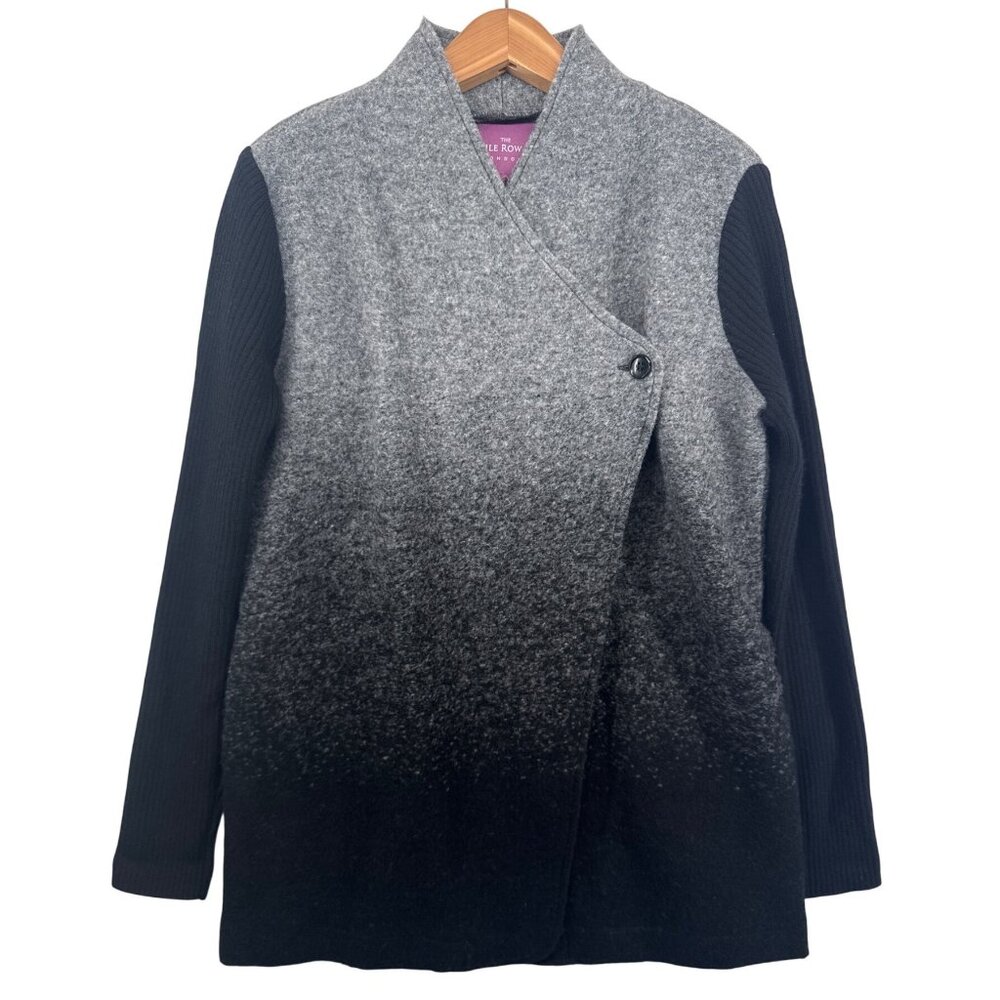 The Savile Row Co London Womens Sweater Sz M Black/Gray Ombre Asymmetric Modern